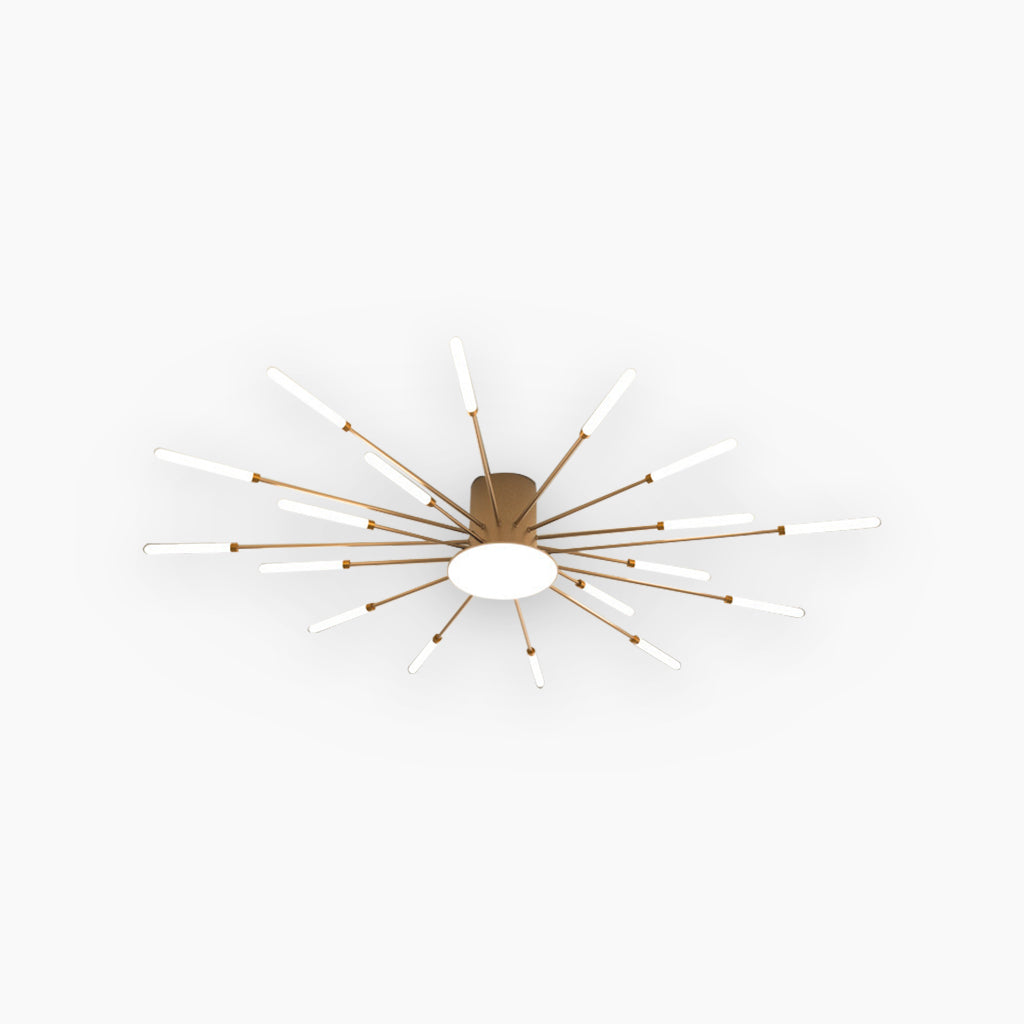 LED-taklampa Starburst Gold 18 huvuden