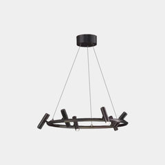 LED Ring/Linear Chandelier with Rotating Spotlights, Black