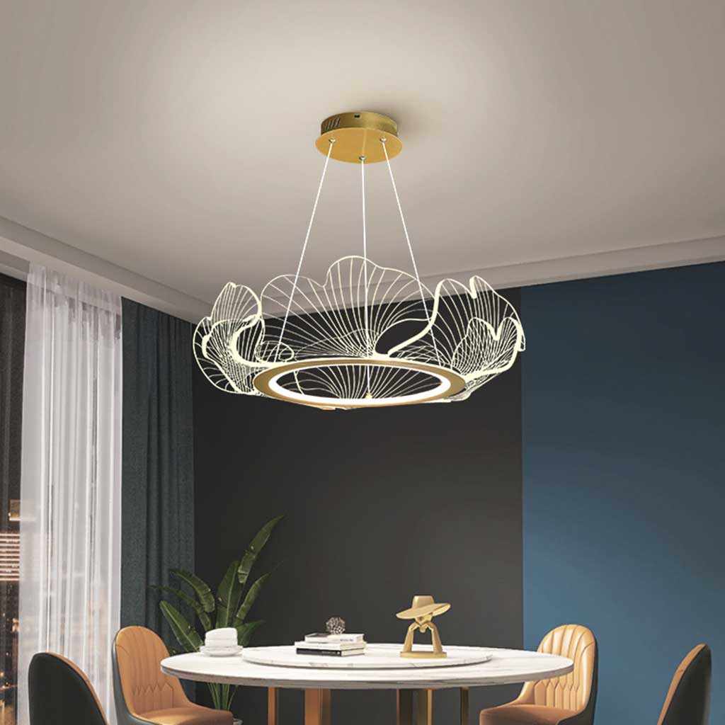 Leaf Acrylic Chandelier Dining Room