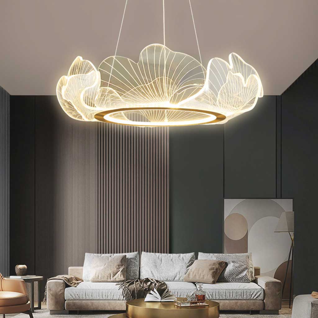 Leaf Acrylic Chandelier Living Room