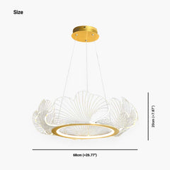 Leaf Acrylic Chandelier Size