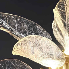 Leaf Chandelier Hanging Branch Resin, Gold