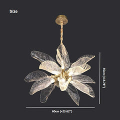 Leaf Chandelier Hanging Branch Resin, Gold