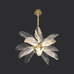 Leaf Chandelier Hanging Branch Resin, Gold