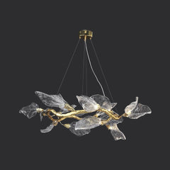 Leaf Chandelier Hanging Branch Resin, Gold