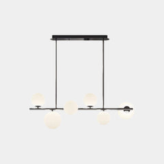 Lámpara colgante lineal de globo, cromada/negra