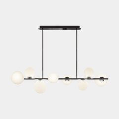 Lámpara colgante lineal de globo, cromada/negra