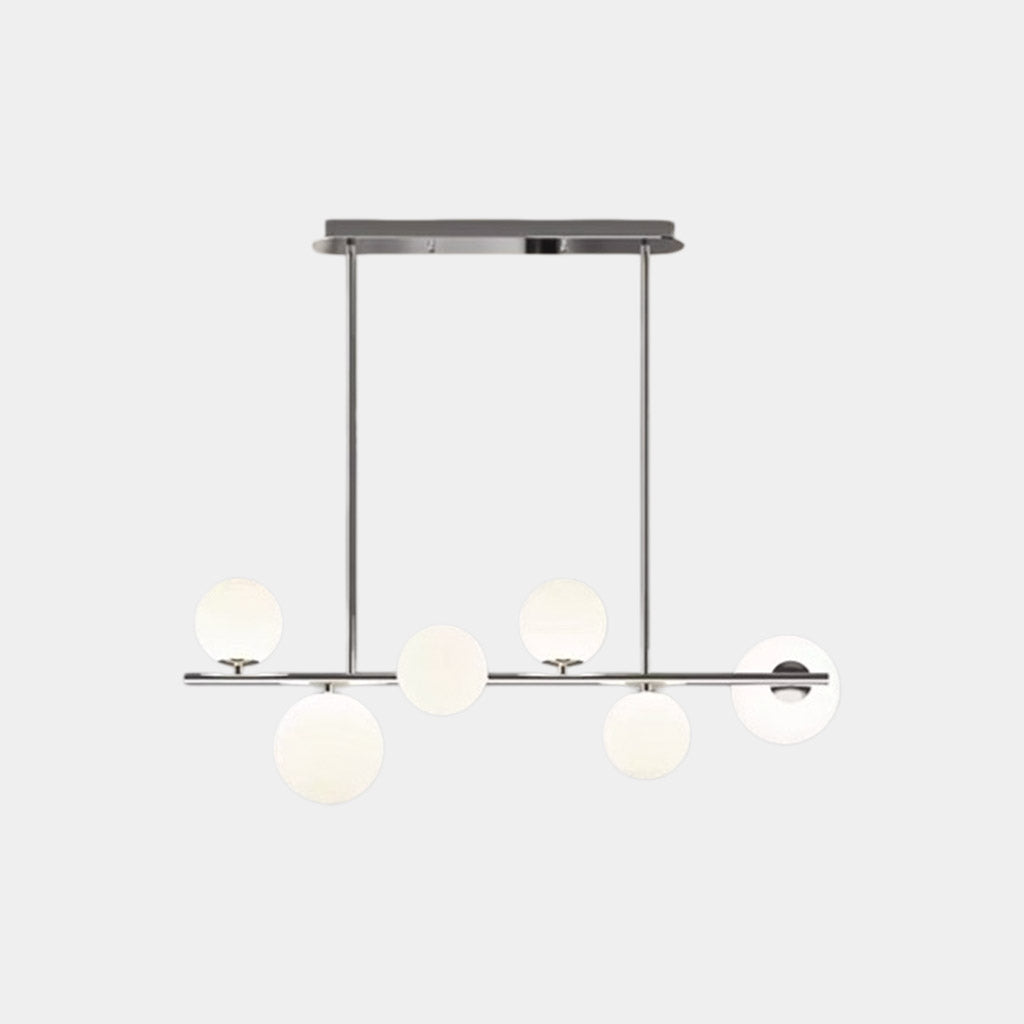 Lámpara colgante lineal de globo, cromada/negra