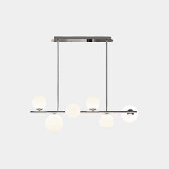 Lámpara colgante lineal de globo, cromada/negra