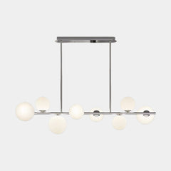 Lámpara colgante lineal de globo, cromada/negra