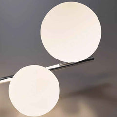 Lámpara colgante lineal de globo, cromada/negra