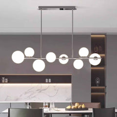 Lámpara colgante lineal de globo, cromada/negra