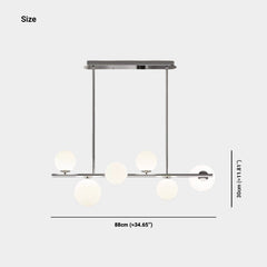 Lámpara colgante lineal de globo, cromada/negra
