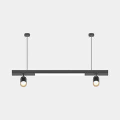 Lineaire LED-hanglamp met spots voor winkels/kantoren, zwart