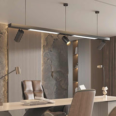 Lineaire LED-hanglamp met spots voor winkels/kantoren, zwart