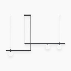 Linear Pendant Light 3 Bulb Black