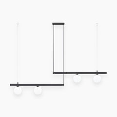 Linear Pendant Light 4 Bulb Black