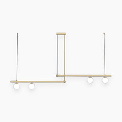 Linear Pendant Light 4 Bulb Gold