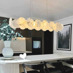 Suspension Linéaire Luxe avec Disques d'Albâtre