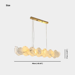 Suspension Linéaire Luxe avec Disques d'Albâtre