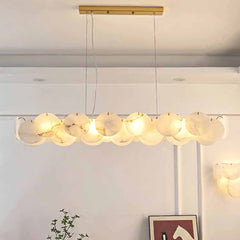 Suspension Linéaire Luxe avec Disques d'Albâtre