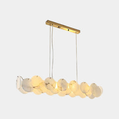 Suspension Linéaire Luxe avec Disques d'Albâtre