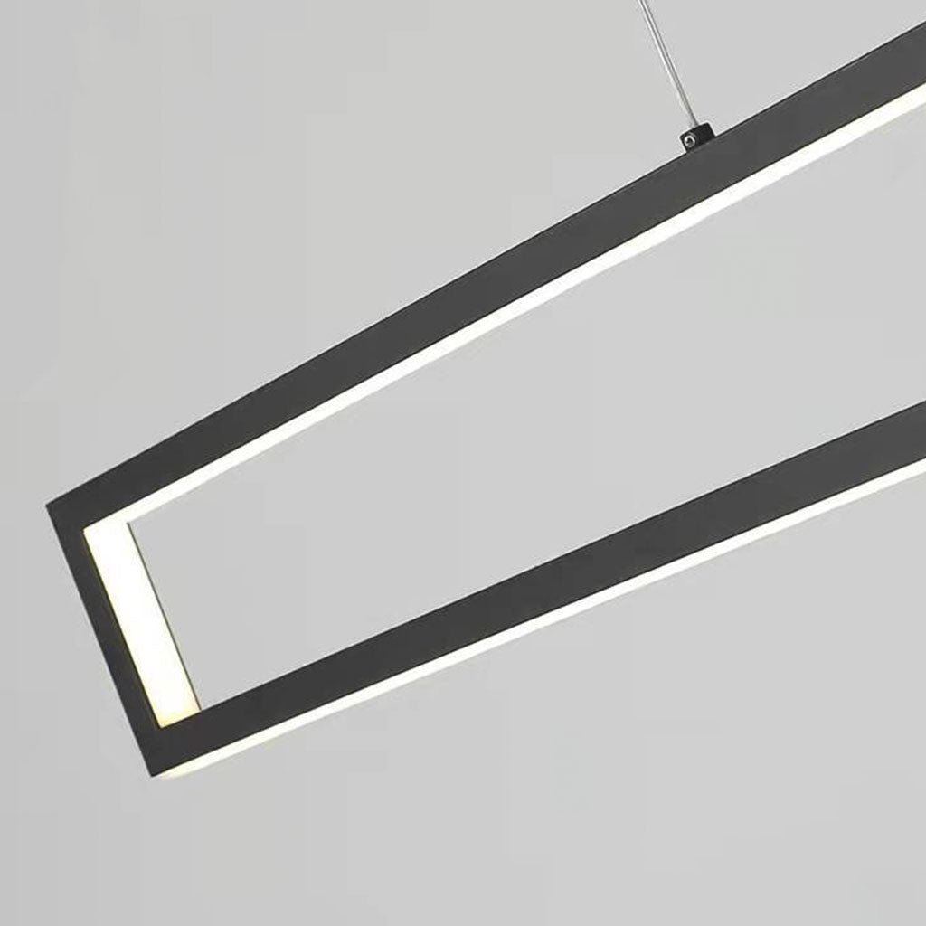 Black Modern Minimalist Linear Rectangle Pendant Light VAXLAMP Black Modern Minimalist Linear Rectangle Pendant Light VAXLAMP