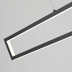 Rectangular Led Linear Light Rectangle Black Modern Minimalist Linear Rectangle Pendant Light | VAXLAMP