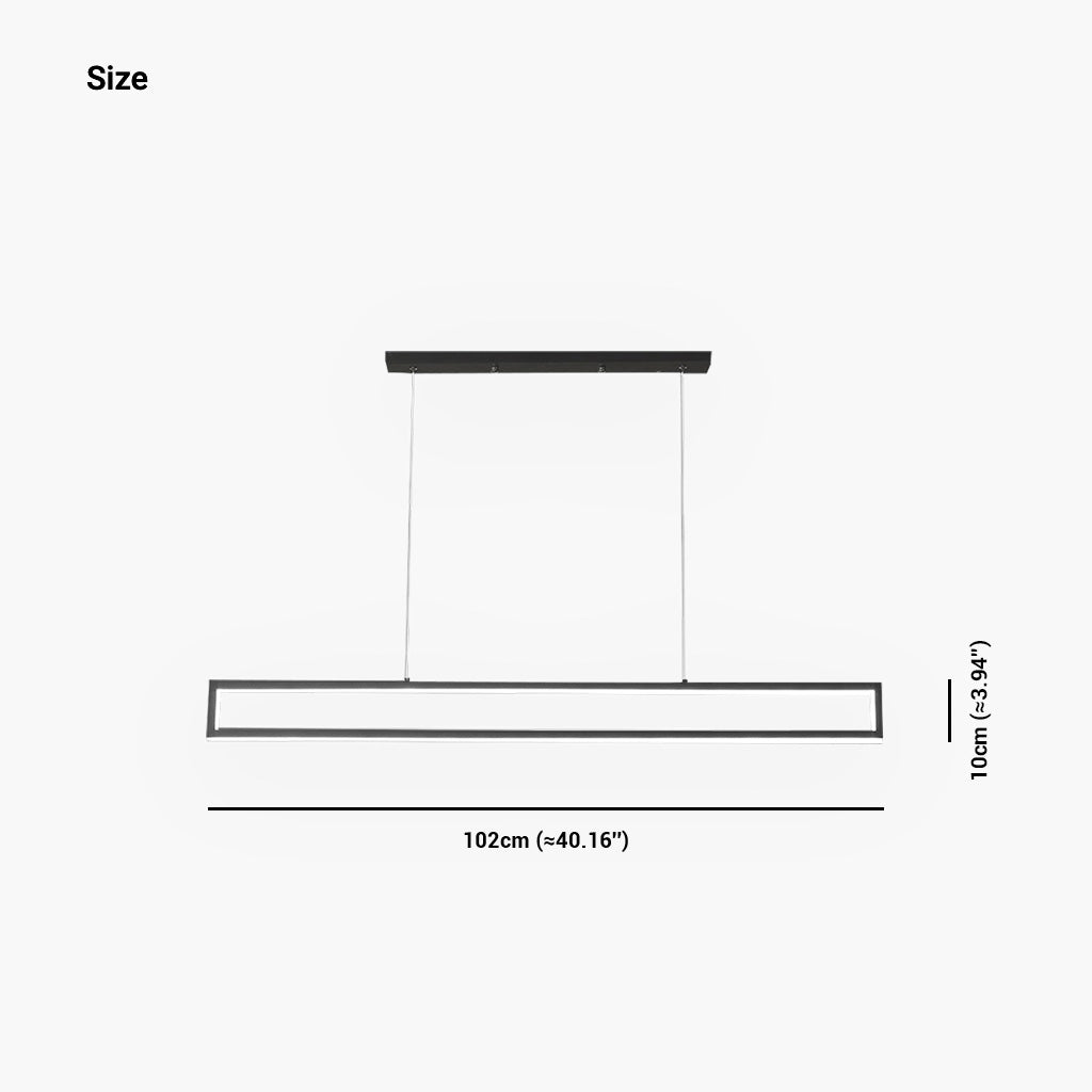 Linear Rectangle Pendant Light Size