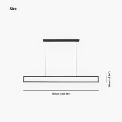 Linear Rectangle Pendant Light Size
