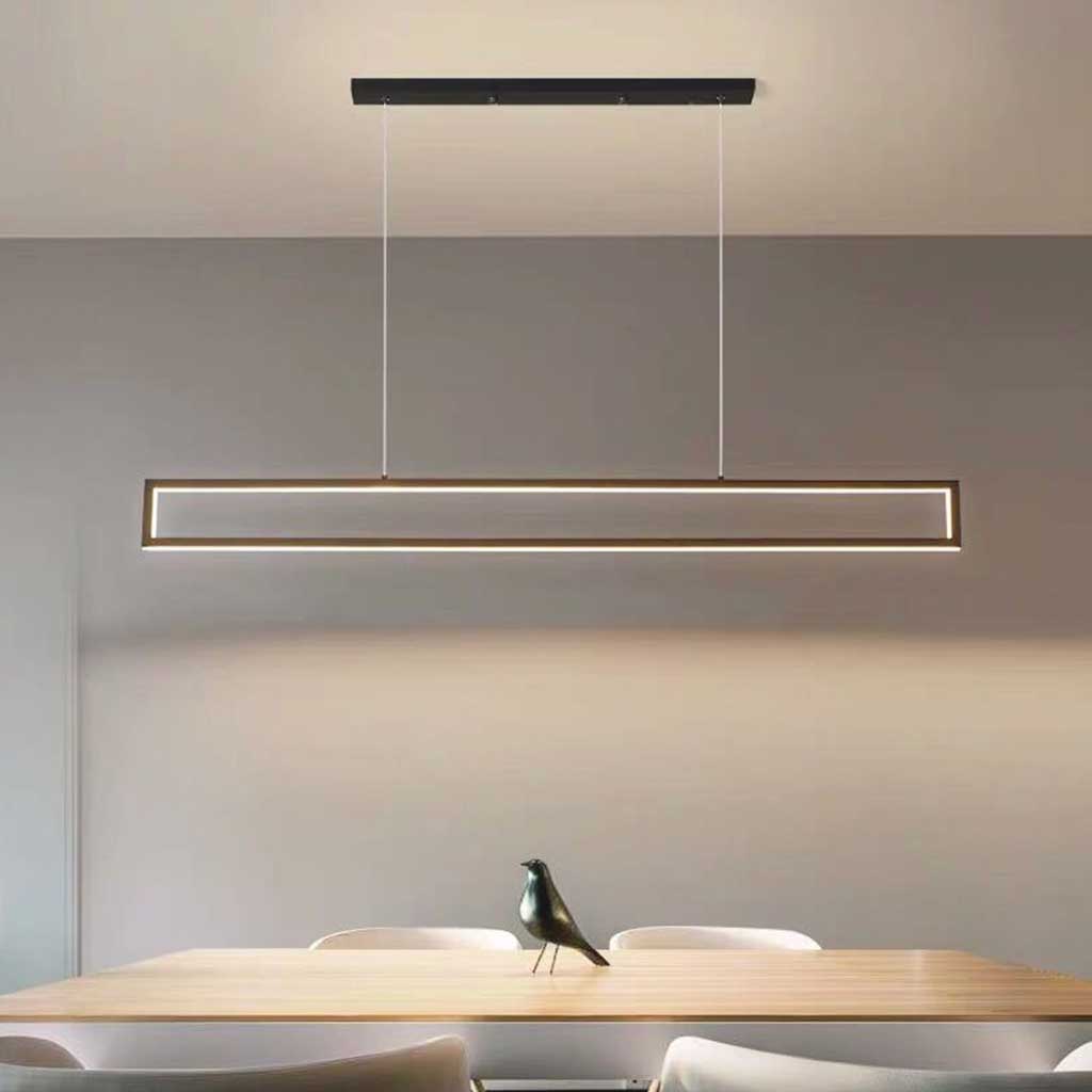 Linear Rectangle Pendant Light Table