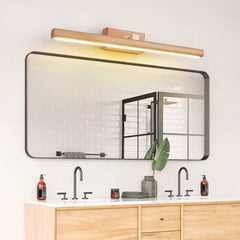 Luce murale moderna giapponese a 360 ° LED rotante lineare, legno
