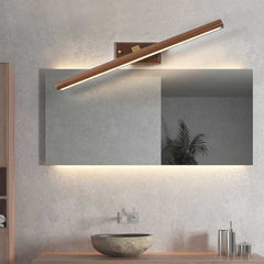 Linear Wall Light Rotating LED Walnut Color Bathroom