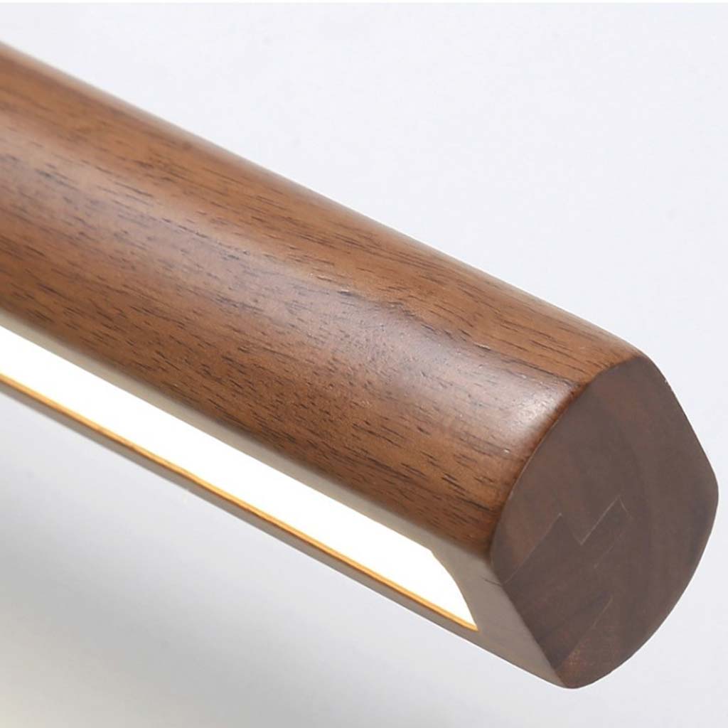 Linear Wall Light Rotating LED Walnut Color Shade