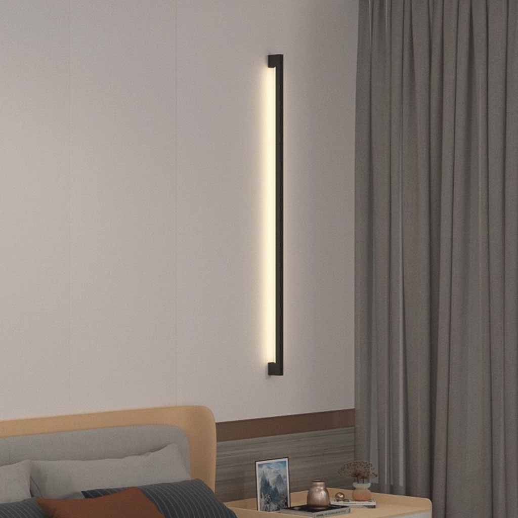 Lampada da Parete Lineare a LED per Interni Minimalista Sottile, Nera