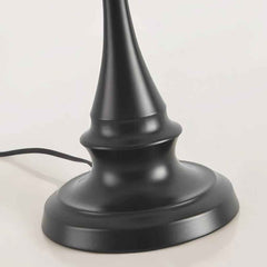 Linen Table Lamp Bedside Ambient Black Base