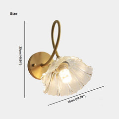 Aplique de pared Loto Flor de cristal de latón francés