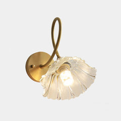 Aplique de pared Loto Flor de cristal de latón francés