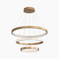Luxurious Modern Gold Halo LED Ring Chandelier 3 Ring