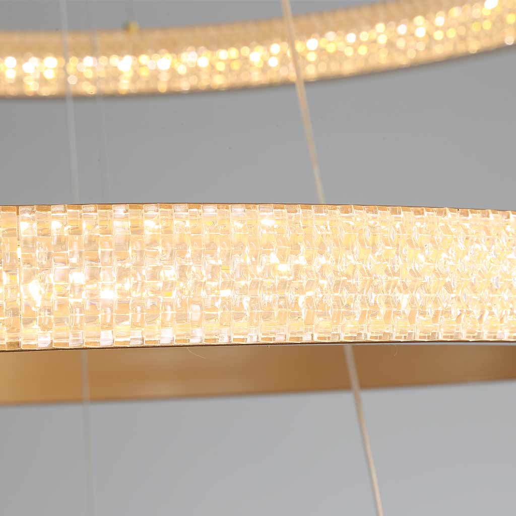 Luxurious Modern Gold Halo LED Ring Chandelier Strips