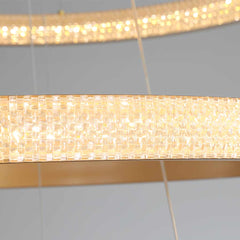 Luxurious Modern Gold Halo LED Ring Chandelier Strips