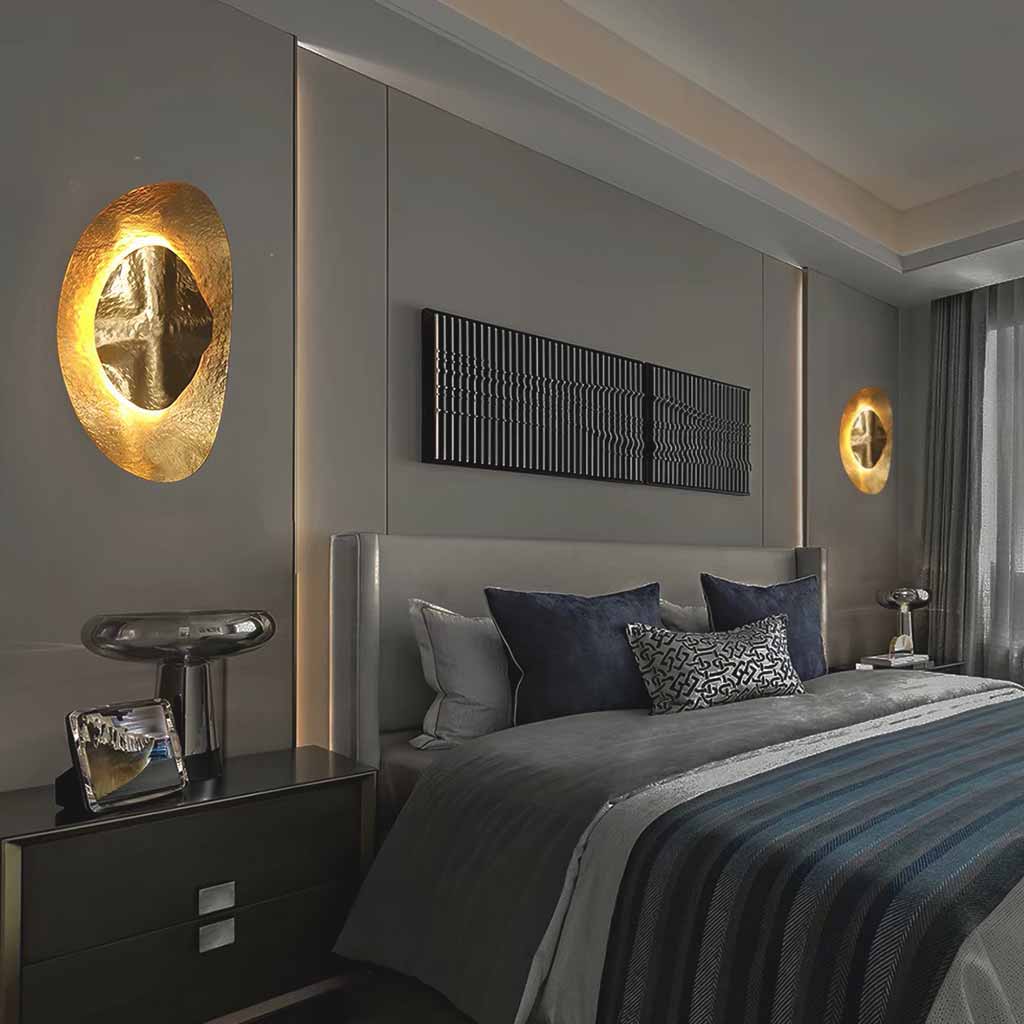 Luxury Antique Brass Half Moon Wall Sconce Bedroom