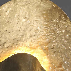 Luxuriöse Halbmond-/Blatt-Wandleuchte aus antikem Messing