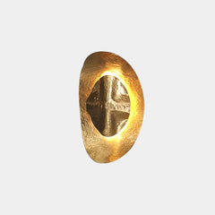 Luxuriöse Halbmond-/Blatt-Wandleuchte aus antikem Messing