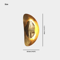 Luxuriöse Halbmond-/Blatt-Wandleuchte aus antikem Messing
