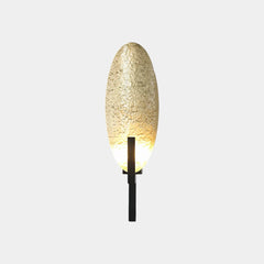 Luxuriöse Halbmond-/Blatt-Wandleuchte aus antikem Messing