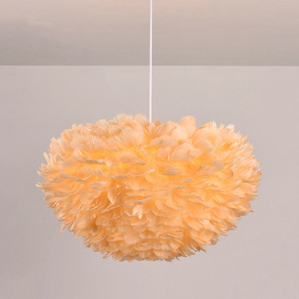 Luxury Globe Goose Feather Pendant Light Orange