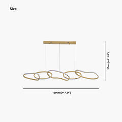 Luxury LED Stainless Steel Oval Circle Gold Chandelier Size