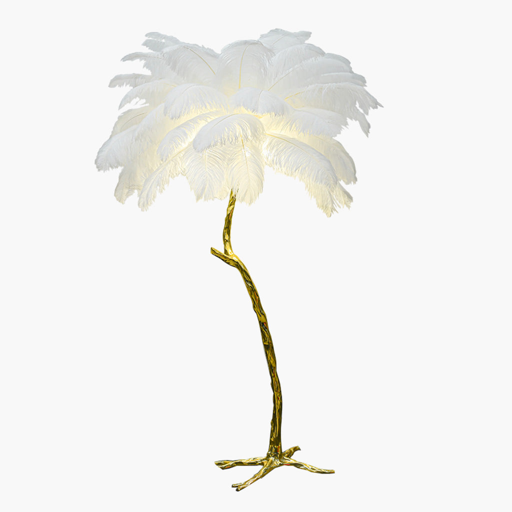 Luxury Ostrich Feather Palm Tree FloorLamp Main