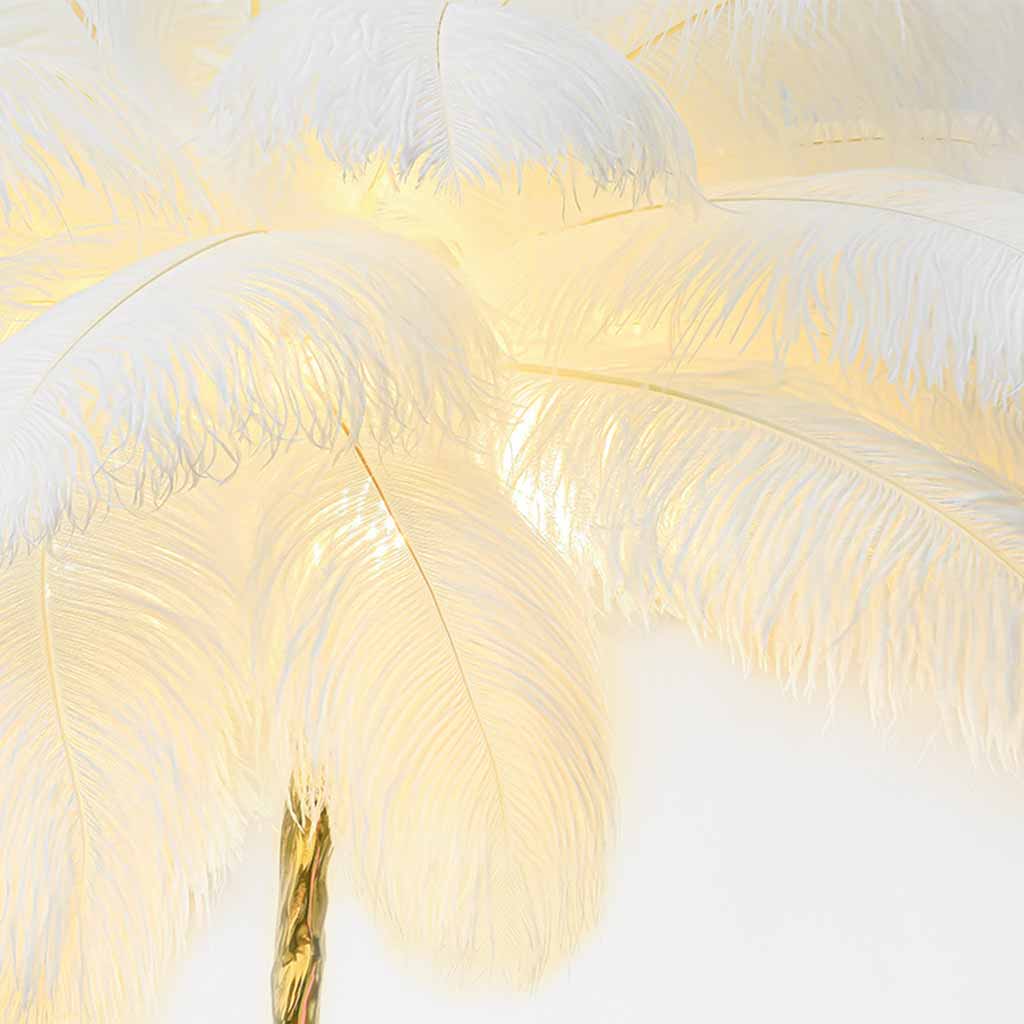 Luxury Ostrich Feather Palm Tree Floor Lamp Detail